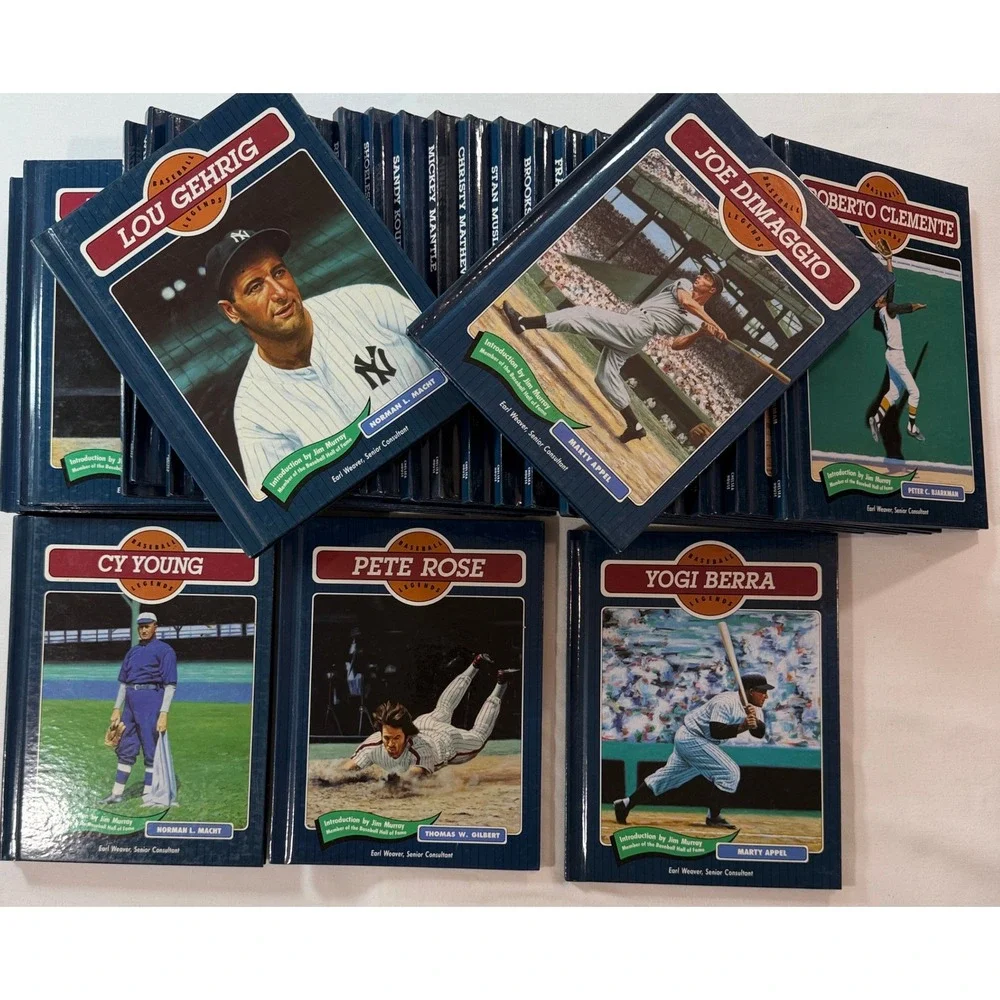 Chelsea House Baseball Legends Book Lot 31 Hardcover Biographies Mantle DiMaggio